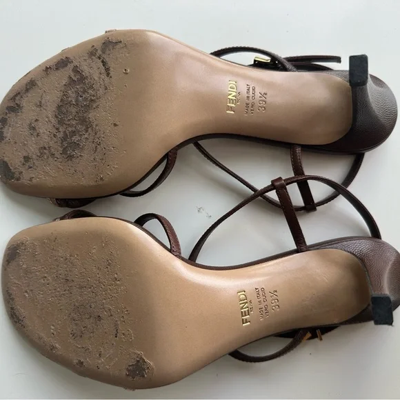 Fendi brown heels sandals